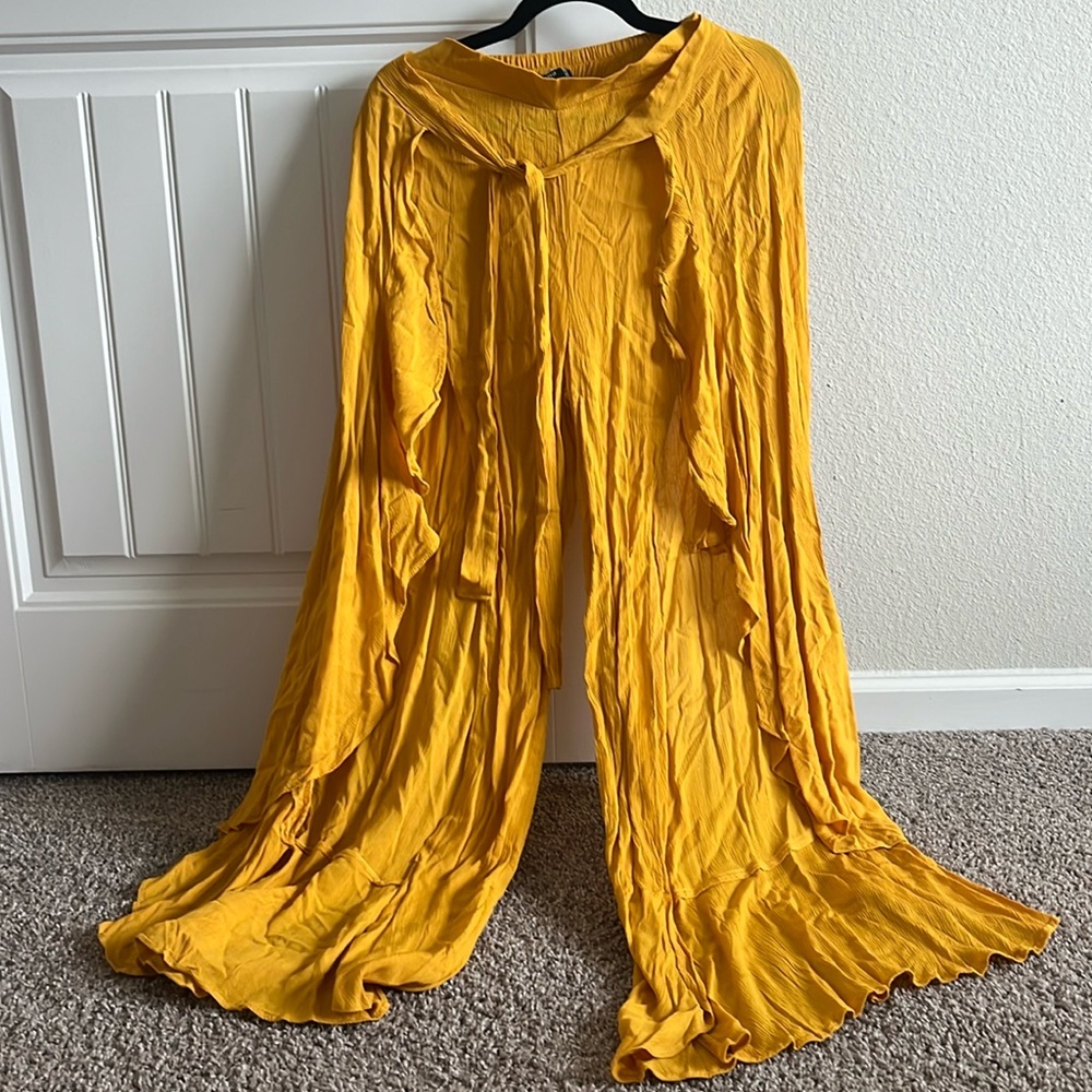 Yellow Open Slit Pant